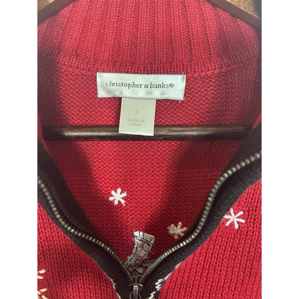 Vintage Womens Red Houndstooth Scottish Terrier Dog Christmas‎ Sweater Size S - Picture 9 of 13